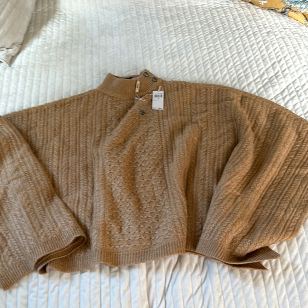 Women's Tan poncho Sweater